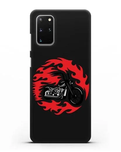 Чехол с изображением Мотоцикл в огне силиконовый для Samsung Galaxy S20 Plus [SM-G985F]