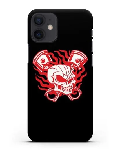 Чехол с изображенем Череп и поршни силиконовый для iPhone 12 mini