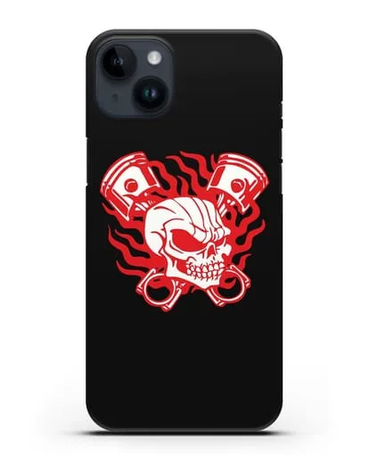 Чехол с изображенем Череп и поршни силиконовый для iPhone 14 Plus