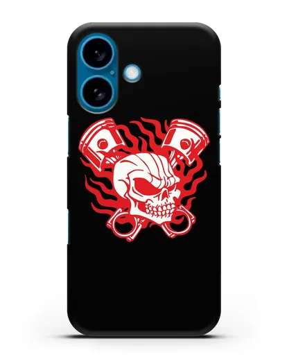 Чехол с изображенем Череп и поршни силиконовый для iPhone 16