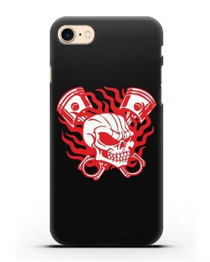 Чехол с изображенем Череп и поршни силиконовый для iPhone 8