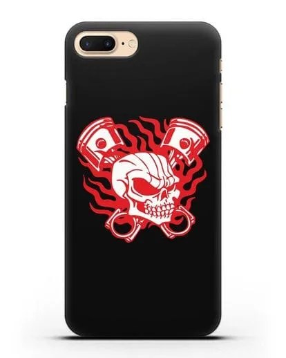 Чехол с изображенем Череп и поршни силиконовый для iPhone 7 Plus