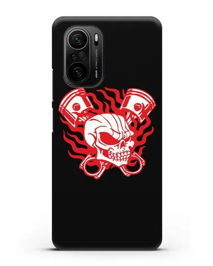 Чехол с изображенем Череп и поршни силиконовый для Xiaomi Poco F3