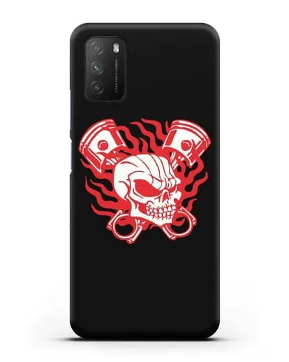 Чехол с изображенем Череп и поршни силиконовый для Xiaomi Poco M3