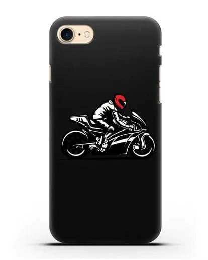 Чехол с рисунком Мотоциклист силиконовый для iPhone 8