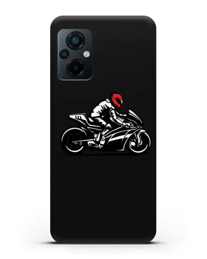 Чехол с рисунком Мотоциклист силиконовый для Xiaomi Poco M5