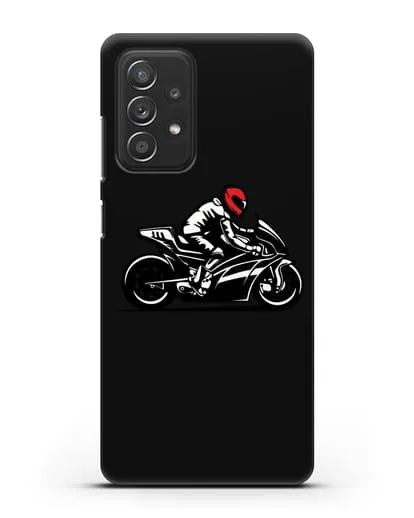 Чехол с рисунком Мотоциклист силиконовый для Samsung Galaxy A53