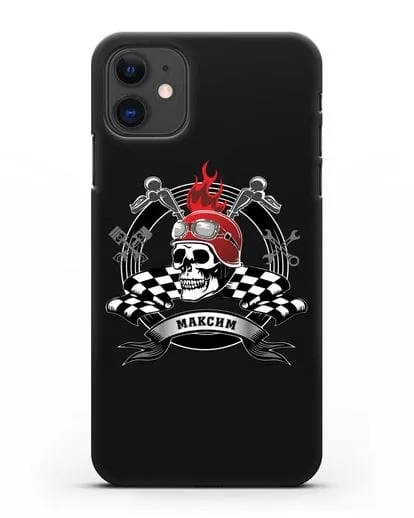 Чехол с изображением черепа в шлеме силиконовый для iPhone 11