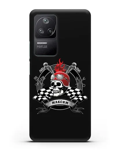 Чехол с изображением черепа в шлеме силиконовый для Xiaomi Poco F4