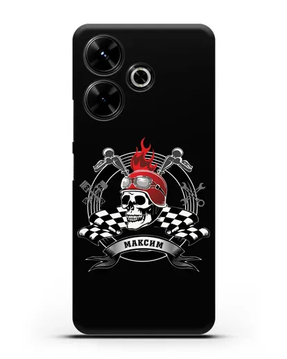 Чехол с изображением черепа в шлеме силиконовый для Xiaomi Poco M6