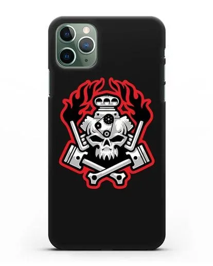 Чехол с изображанием Череп и двигатель силиконовый для iPhone 11 Pro Max