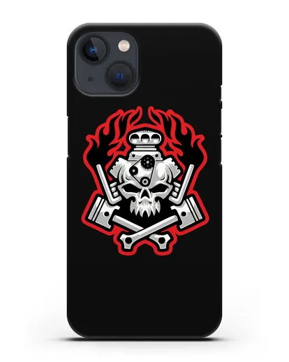 Чехол с изображанием Череп и двигатель силиконовый для iPhone 13