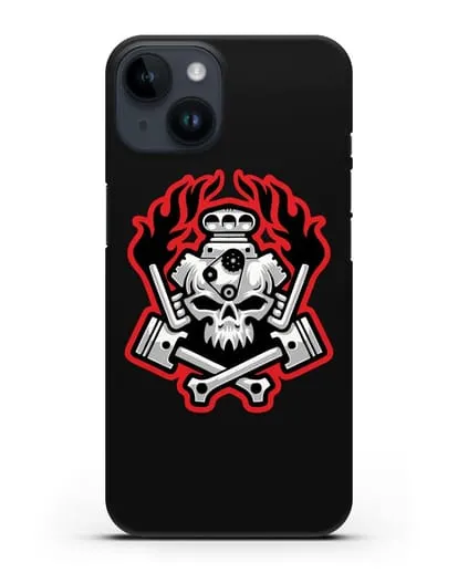Чехол с изображанием Череп и двигатель силиконовый для iPhone 14