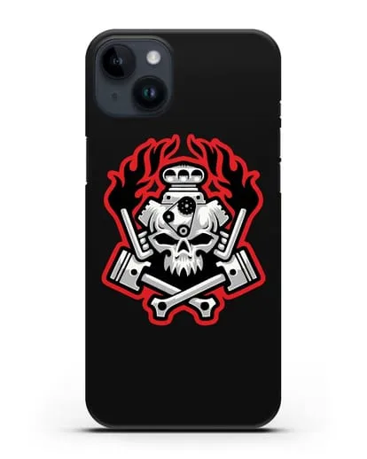 Чехол с изображанием Череп и двигатель силиконовый для iPhone 14 Plus