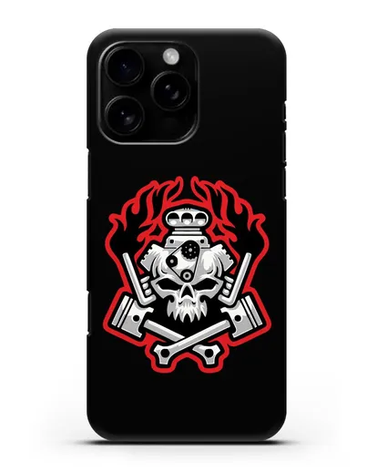 Чехол с изображанием Череп и двигатель силиконовый для iPhone 16 Pro Max