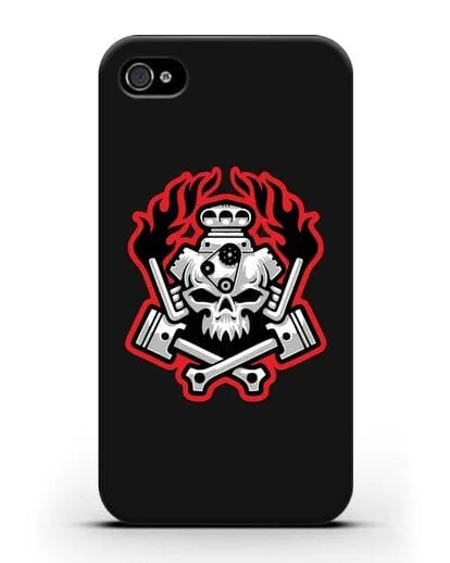 Чехол с изображанием Череп и двигатель силиконовый для iPhone 4/4s