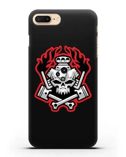 Чехол с изображанием Череп и двигатель силиконовый для iPhone 7 Plus
