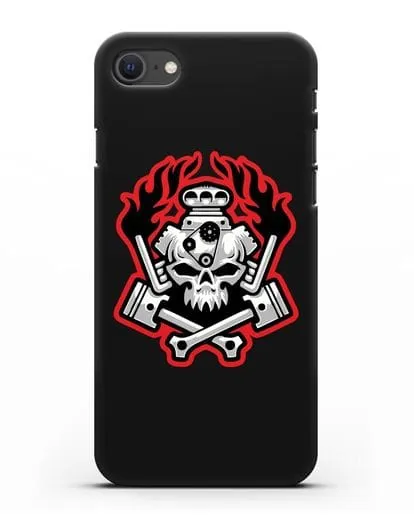 Чехол с изображанием Череп и двигатель силиконовый для iPhone SE 2020