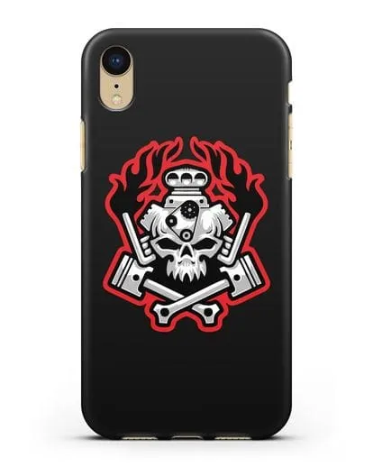 Чехол с изображанием Череп и двигатель силиконовый для iPhone XR