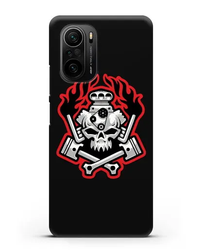 Чехол с изображанием Череп и двигатель силиконовый для Xiaomi Poco F3 Pro