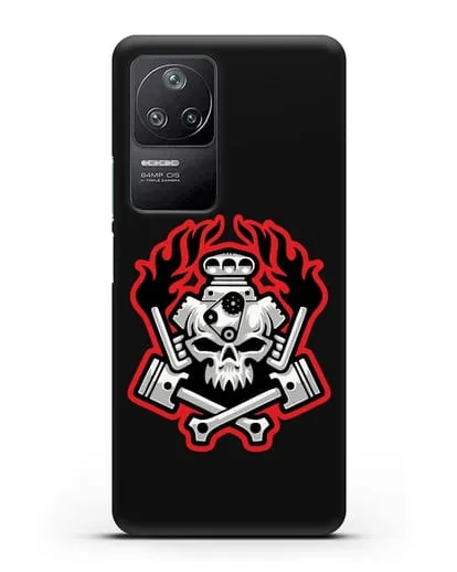 Чехол с изображанием Череп и двигатель силиконовый для Xiaomi Poco F4