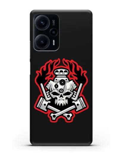 Чехол с изображанием Череп и двигатель силиконовый для Xiaomi Poco F5