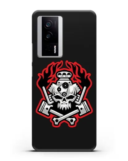 Чехол с изображанием Череп и двигатель силиконовый для Xiaomi Poco F5 Pro