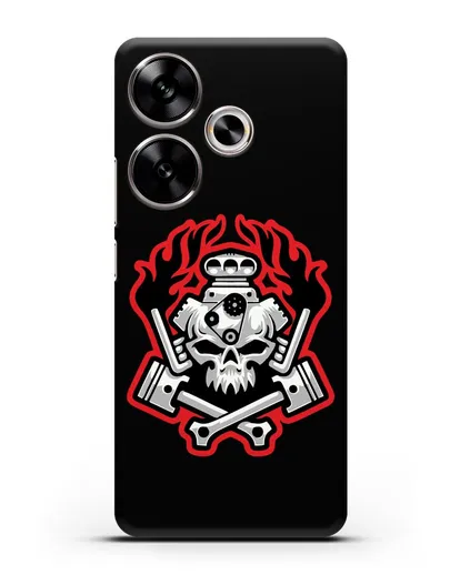Чехол с изображанием Череп и двигатель силиконовый для Xiaomi Poco F6
