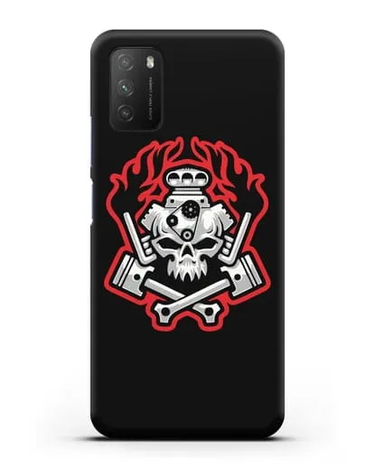 Чехол с изображанием Череп и двигатель силиконовый для Xiaomi Poco M3