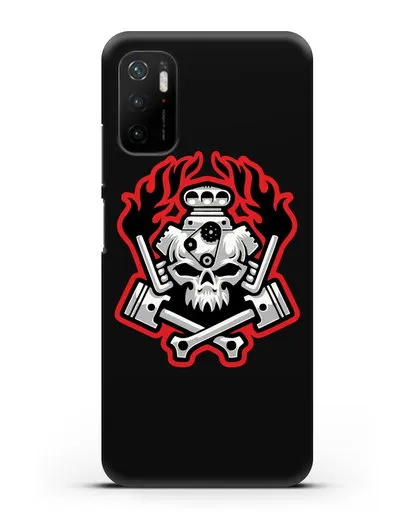 Чехол с изображанием Череп и двигатель силиконовый для Xiaomi Poco M3 Pro