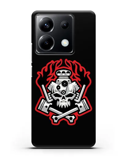 Чехол с изображанием Череп и двигатель силиконовый для Xiaomi Poco X6