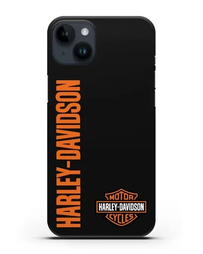 Чехол с надписью Harley-Davidson и логотипом силиконовый для iPhone 14 Plus