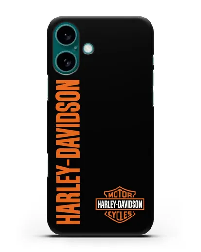 Чехол с надписью Harley-Davidson и логотипом силиконовый для iPhone 16 Plus