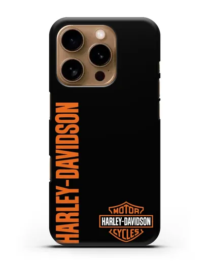 Чехол с надписью Harley-Davidson и логотипом силиконовый для iPhone 16 Pro