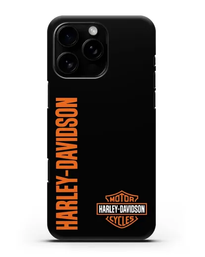 Чехол с надписью Harley-Davidson и логотипом силиконовый для iPhone 16 Pro Max