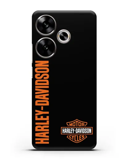 Чехол с надписью Harley-Davidson и логотипом силиконовый для Xiaomi Poco F6