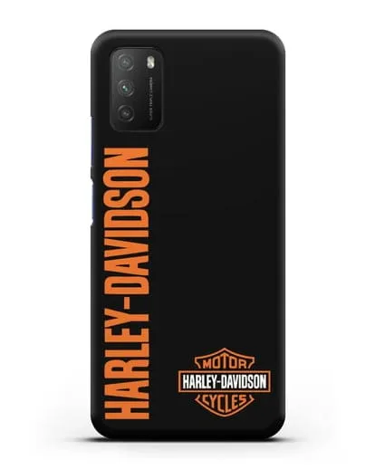 Чехол с надписью Harley-Davidson и логотипом силиконовый для Xiaomi Poco M3