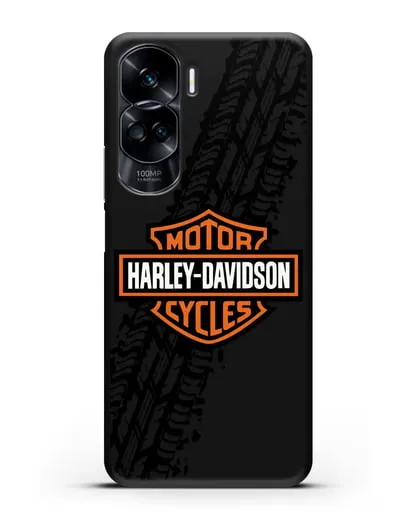 Чехол с логотипом Harley-Davidson и протектором шин силиконовый для Honor 90 Lite