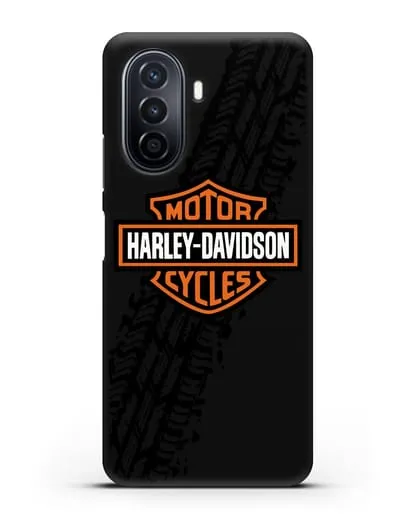 Чехол с логотипом Harley-Davidson и протектором шин силиконовый для Huawei Nova Y70