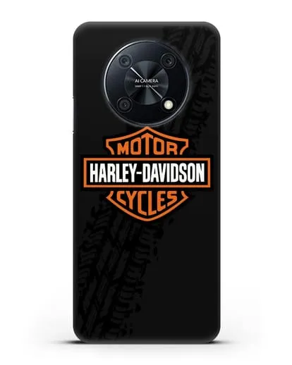 Чехол с логотипом Harley-Davidson и протектором шин силиконовый для Huawei Nova Y90