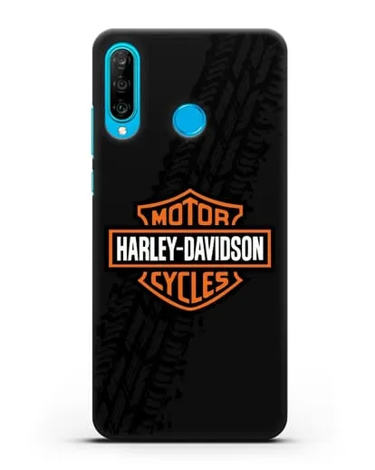 Чехол с логотипом Harley-Davidson и протектором шин силиконовый для Huawei P30 Lite