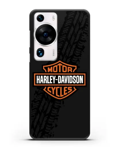 Чехол с логотипом Harley-Davidson и протектором шин силиконовый для Huawei P60 Pro