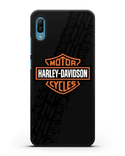 Чехол с логотипом Harley-Davidson и протектором шин силиконовый для Huawei Y6 2019