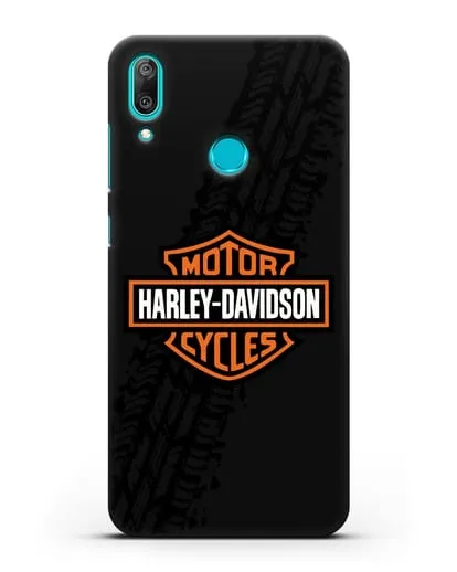 Чехол с логотипом Harley-Davidson и протектором шин силиконовый для Huawei Y7 2019
