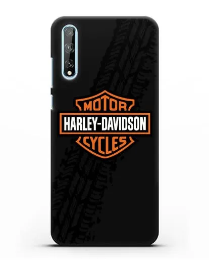 Чехол с логотипом Harley-Davidson и протектором шин силиконовый для Huawei Y8P