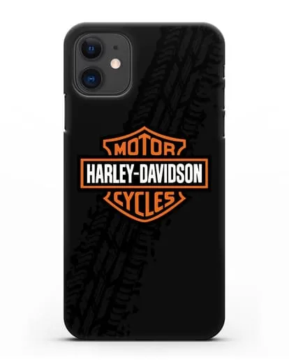 Чехол с логотипом Harley-Davidson и протектором шин силиконовый для iPhone 11