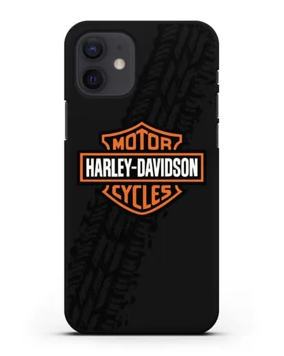 Чехол с логотипом Harley-Davidson и протектором шин силиконовый для iPhone 12
