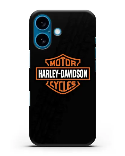 Чехол с логотипом Harley-Davidson и протектором шин силиконовый для iPhone 16