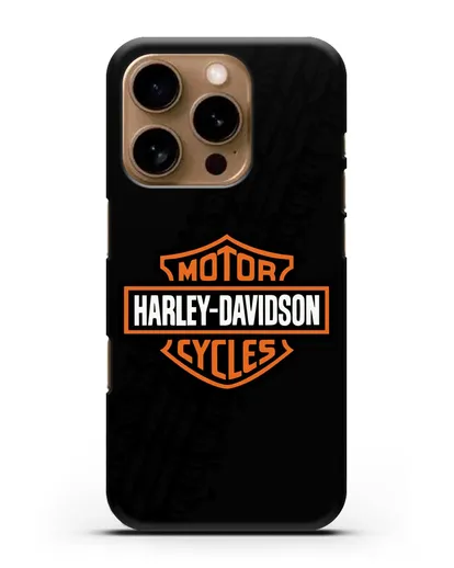 Чехол с логотипом Harley-Davidson и протектором шин силиконовый для iPhone 16 Pro