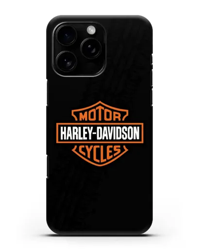 Чехол с логотипом Harley-Davidson и протектором шин силиконовый для iPhone 16 Pro Max